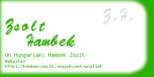 zsolt hambek business card